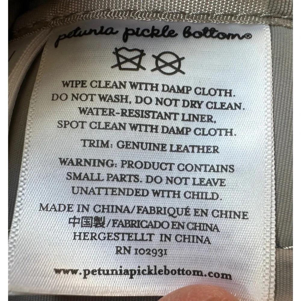 Petunia Pickle Bottom Pathway Pack Backpack Messenger Diaper Bag Cream Grey Good